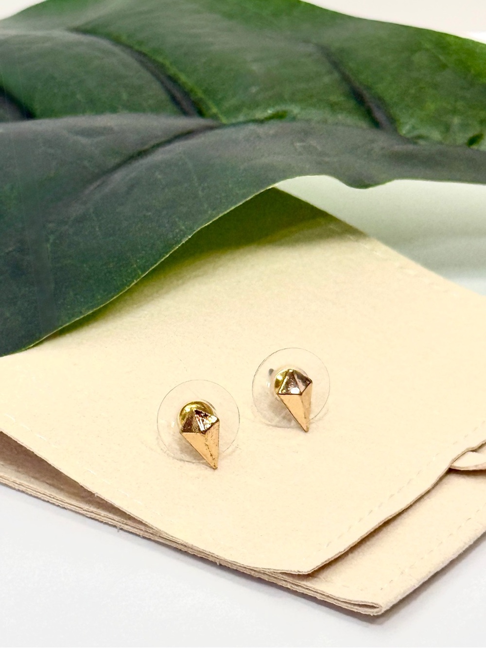 Gemelli Native Gold Geometric Spike Stud Earrings